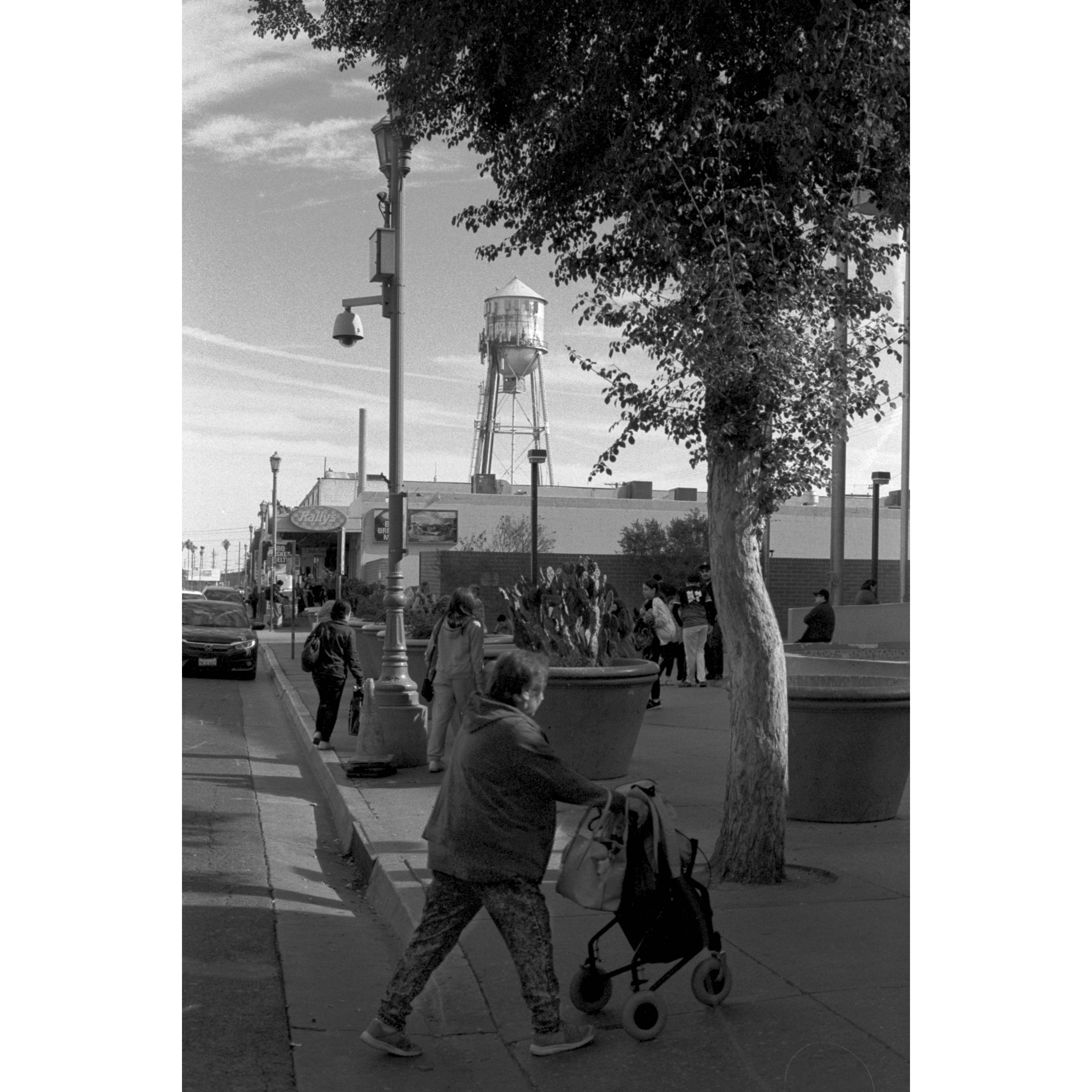 Woman crossing border