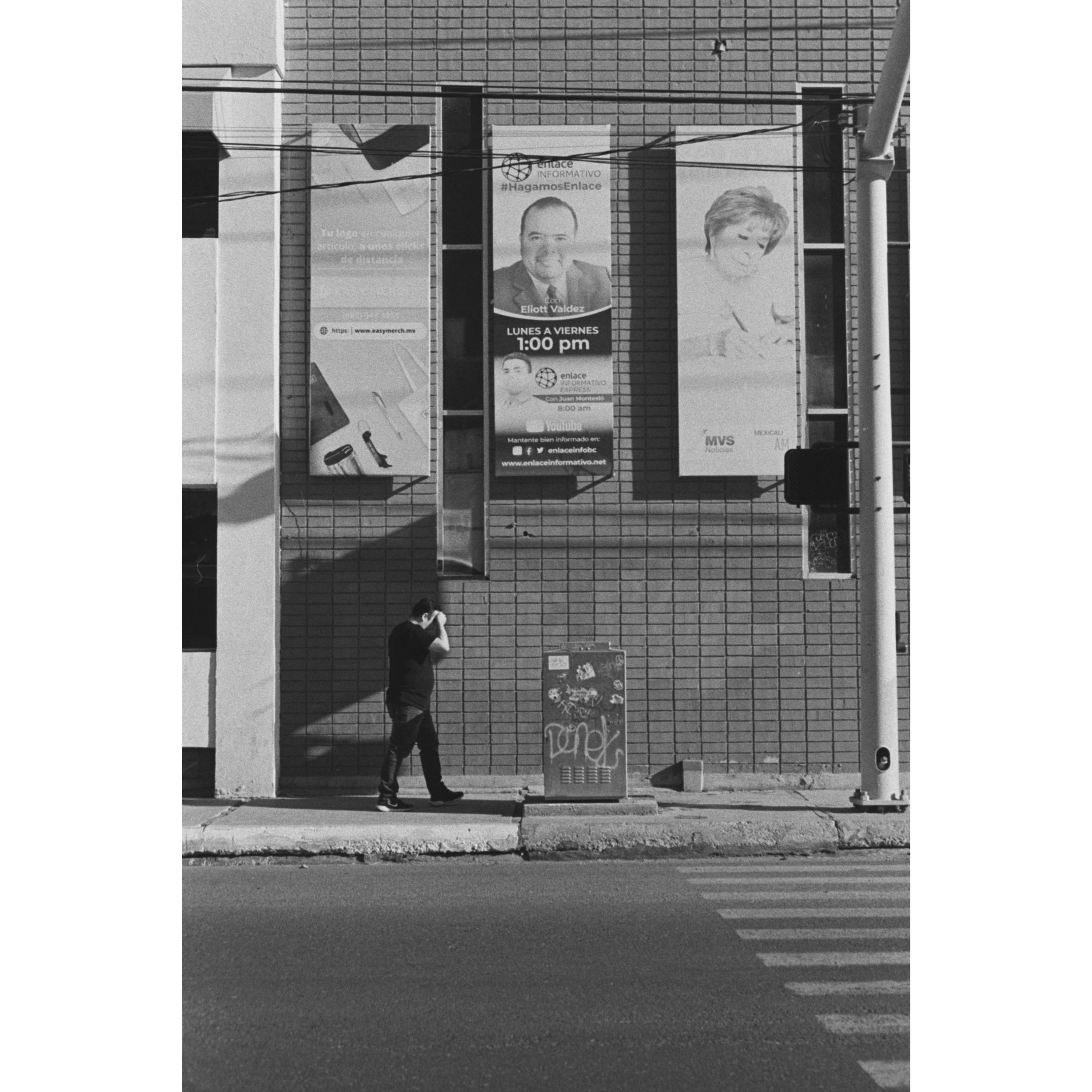 Man walking along the street